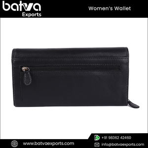 กระเป๋าสตางค์หนังแท้สไตล์วินเทจสำหรับผู้หญิงมีซิปยาวมีช่องใส่บัตรหลายช่อง - Product Image 6