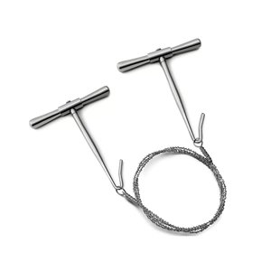Ensemble de fils de scie Gigli pour chirurgie dentaire manuelle de qualité allemande, deux poignées, sans rouille, réutilisable, en acier inoxydable, certifié CE Classe II - Product Image 1