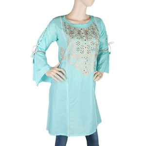 Kurti Corto Bordado para Mujer - Color Cian - Product Image 1