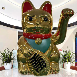 Escultura de gato de la fortuna de la suerte de 2m de altura, estatua de Animal de resina de fibra de vidrio FRP para decoración de entrada de Hotel/CENTRO COMERCIAL - Product Image 3