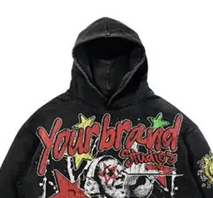 Personalizado Hombres DTG DTF Sublimación Rhinestone Sudaderas con capucha Streetwear Pullover Sudadera Moda OEM ODM Fabricante - Product Image 4