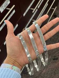 Sterling Silver Herringbone Chain <b>Necklace</b> in Multiple Lengths 16 to 24 - Product Image 3