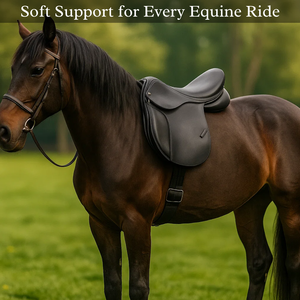 Selle anglaise en cuir noir de qualité export 2026 / Siège rembourré souple pour le saut d'obstacles et l'équitation de spectacle / Équipement équestre haut de gamme - Product Image 2