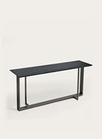 Table basse moderne en fer et verre à 4 niveaux, base circulaire de 41,3 pouces, meuble d'entrée étroit, design contemporain, personnalisable