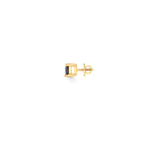 Mini Black Zircon Princess Cut Stud <b>Earrings</b> for <b>Men</b> - Product Image 3