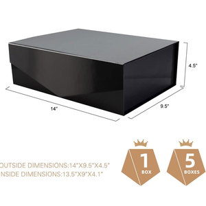 Boîte cadeau avec ruban et carte de vœux vierge, boîte cadeau magnétique noire pour cadeau, boîte de proposition de garçon d'honneur pour toutes les occasions - Product Image 6