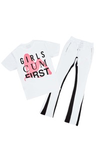 Pantalons de jogging éco-responsables pour hommes en gros, sur mesure, en mélange polyester/coton, avec cordon de serrage, rayures latérales noires - Product Image 3