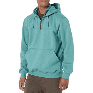 OEM Venta al por mayor de alta calidad de los hombres sudaderas con capucha y sudaderas Streetwear Hombres 1/4 Quarter zip Térmica Heavyweight Print Hoodie - Product Image 4