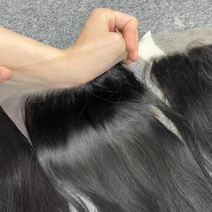 Cheveux à fermeture de couleur naturelle Grand stock de cheveux vierges 100% de haute qualité Courts Styles ondulés et droits naturels à haute densité - Product Image 3