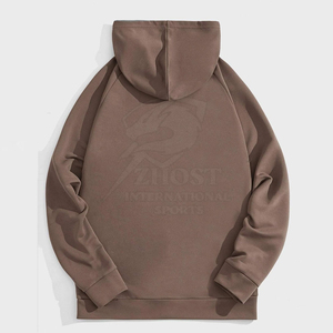 Sweat-shirt à capuche épais pour homme ZHOST, motif dessin animé, marron, coupe classique, en coton French Terry, avec poche, pull décontracté, idéal pour l'hiver - Product Image 2