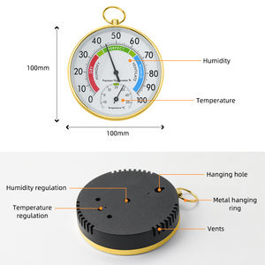 Yago Analoges Temperatur- und Feuchtigkeitsmessgerät, Batterieloser Mechanischer Hygrometer-Thermometer, für Innenräume zum Aufhängen an der Wand & Tischgebrauch - Product Image 5