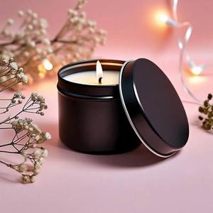 Stainless Steel <b>Black</b> Powder Coated Candle <b>Holder</b> Jar With Lid In Customize Size For Home Decorative Candle Jar Candle <b>Holder</b> - Product Image 1