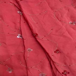 Tissu Georgette en soie brodé main - Product Image 2