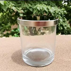 Pot à bougie en verre coloré avec du verre transparent disponible chez HHO utilisé à la maison et au restaurant pour la décoration - Product Image 6