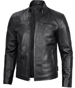 Chaqueta de cuello levantado de cuero Sherpa genuino para hombre Hi Street cierre de cremallera Slim Fit transpirable Viscos forro moda de invierno - Product Image 3