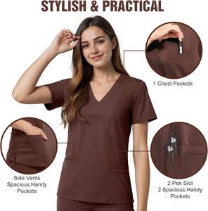 ชุดเครื่องแบบทางการแพทย์กางเกงวิ่งกางเกงโพลีเอสเตอร์ผ้าฝ้ายชุดสำหรับแพทย์พยาบาลชุดขัดผิวพร้อมแจ็คเก็ต - Product Image 5