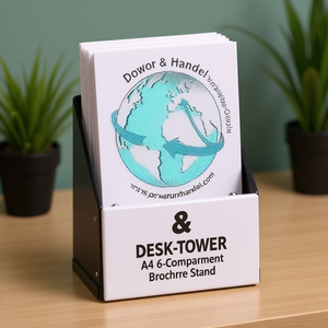 Desktop & <b>Drawer</b> Organizer Exacompta DESK-TOWER A4 6-Compartment Brochure Stand - Product Image 3