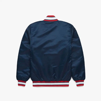 Blouson de baseball personnalisé pour hommes Blouson Letterman Veste à manches longues en polyester, détail brodé, finition coupe-vent et fermeture à boutons