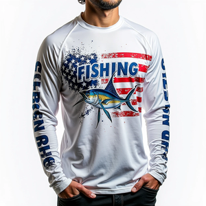 Camiseta de Pesca Transpirable de Manga Larga para Hombre con Gráficos Personalizados, Material DryFit y Protección Solar UPF 50 - Product Image 5