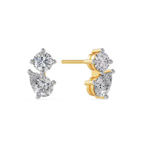 Pendientes de tuerca de diamante cultivado en laboratorio de 1,17 Cts de gran calidad, diseño indio elegante, K oro sólido de 10, certificado IGI para fiestas Elite - Product Image 1