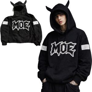 Sudadera con Capucha Gótica con Logo Personalizado para Hombre, Sudadera Negra Extra Grande, Ropa Urbana, Fabricante de Moda, Proveedor de Fábrica OEM - Product Image 3