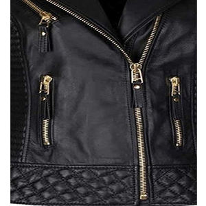 Blouson de moto en peau de mouton véritable 100% sur mesure de qualité supérieure pour femmes, écologique, coupe-vent, élégant, tendance, chauffant - Product Image 4