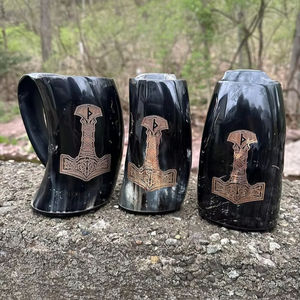 Taza de cuerno de búfalo natural hecha a mano rústica ecológica, taza elegante duradera, perfecta para café, té, whisky, - Product Image 1