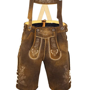 HERREN BAVARIAN BROWN OKTOBERFEST LEDERHOSEN Pantalon Pantalon Trachten Pantalon Cuir Personnalisé Tissu Cuir Vachette Daim 2025 - Product Image 1