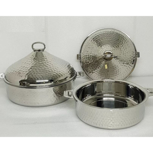 หม้ออุ่นอาหารทรงกลมทำจากสเตนเลสสตีลทำจากไม้ที่เสิร์ฟอาหารหม้อร้อน - Product Image 5