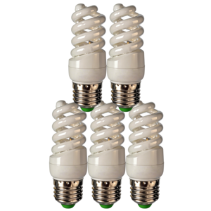 Bombilla Espiral de Cristal Residencial DON FELIZ, Mini Bombilla de Bajo Consumo con Base E27, Sensor de Luz, Ra80, Luz Blanca Fría 6500K, 9/11/13/15/18/20W - Product Image 1