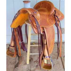 Wade Tree a Fork Selle de cheval de travail Ranch en cuir occidental de qualité supérieure M/116 (siège de 11.5 pouces) Selle de cheval - Product Image 1