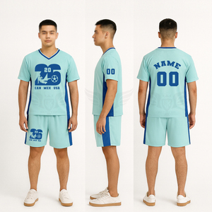 Ensemble de maillot et short de football personnalisé, dernier uniforme d'équipe sportive en sublimation, kit d'entraînement respirant - Product Image 1