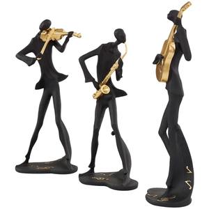 Figurine noire de musicien de luxe Pièce maîtresse de table artisanale artistique Accent décoratif distinctif pour les maisons - Product Image 2