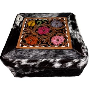 Bolsos Cosméticos de Cuero Vacuno con Estampado Animal Bohemio para Todas las Estaciones, Estuches para Joyería Hechos a Mano, Cierre de Cremallera Suave y Moderno - Product Image 1