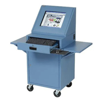 BODUR Meuble informatique professionnel en acier robuste sur pieds, bureau PC industriel mobile avec roulettes, ventilateur de refroidissement 120 mm, revêtement poudré