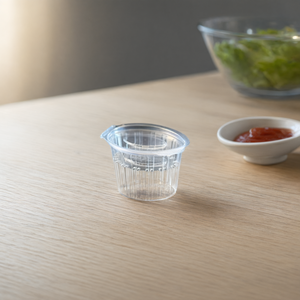 Vaso Redondo de Plástico Transparente Reciclable de 20 ml Hevdem, a Prueba de Fugas, con Tapa, para Envasado de Alimentos para Llevar, para Aperitivos, Ensaladas y Dulces - Product Image 3