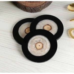 Modern Acacia <b>Wood</b> Coasters Creative Tea Cup <b>Mat</b> and <b>Table</b> Decoration with Epoxy Resin for Home or Office - Product Image 3