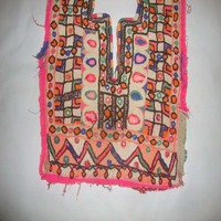 Applique vintage tribale afghane Baloch avec travail de miroirs, en coton à pois pour femmes, pour la confection de vêtements de mariage et de robes de mode