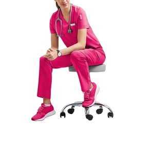 Top de manga corta con cuello en V para mujer y pantalones de Jogger, conjunto de exfoliación médica con bolsillos para enfermeras y trabajadores de la salud - Product Image 1