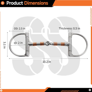 Mors d'entraînement en acier inoxydable avec anneau en D - Haute stabilité, contrôle fluide, confort d'équitation, couleurs et tailles personnalisables - Product Image 3