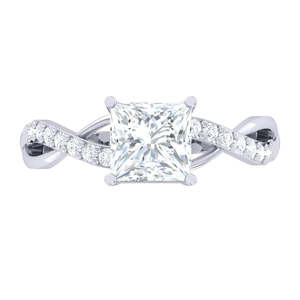 Anillos de Plata de Ley 925 de Primera Calidad para Mujer, Anillo de Diamantes con Corte Princesa para Hombre, Joyería Chapada en Rodio con Incrustaciones - Product Image 2