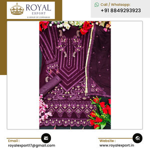 Fournisseur direct d'usine, organza synthétique de bonne qualité avec broderie, collection de costumes pakistanais provenant d'un vendeur indien de premier plan - Product Image 6