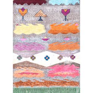 Freedom Manchaha Abstract Pattern Wool & Bamboo Silk Rug Multi-Hand Knotted for Home Use-Les-1222 - Product Image 2