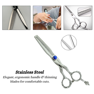 กรรไกรซอยผมมืออาชีพ ขนาด 5 นิ้ว 5.5 นิ้ว 6.5 นิ้ว สแตนเลสสตีล ด้ามจับแฟนซีสำหรับคนถนัดขวา ยี่ห้อ STAHLMANN PRO รุ่น SP-5090 คมกริบ - Product Image 2