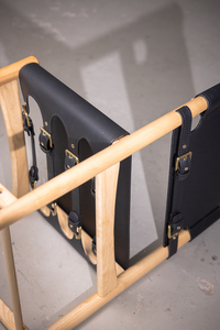 Imapel, marco de madera moderno, silla Safari, asientos de cuero genuino, ecológico, duradero, fácil de limpiar para comedor, muebles para el hogar - Product Image 2
