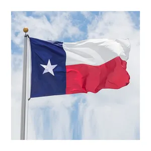 5x8 kaki bordir luar ruangan TX Negara Texas Amerika tugas berat 210D bendera nilon Texas bendera Texas dengan 2 gromet logam