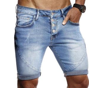 Streetwear pour hommes Fabricants de denim délavé Design Shorts en denim avec poches Ourlet pour hommes avec broderie - Product Image 3