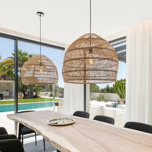 Bamboo lamp shade bamboo pendant lamp Basket <b>Rattan</b> Woven <b>Lantern</b> Chandelier Pendant Lamp Shade - Product Image 4