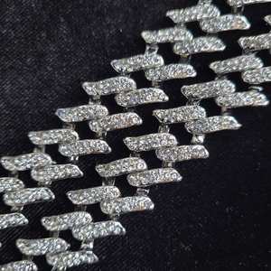 สร้อยคอโซ่แบบฮิปฮอปสไตล์คิวบาสีดำเข้ม24K ชุบทองสเตอร์ลิงเงินปรับแต่งความเงางามเย็นเครื่องประดับแฟชั่นหรูหรา - Product Image 4