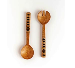 Servidores o pinzas para ensalada Utensilios de madera Juego de servidores de ensalada hechos a mano Producto de madera para uso doméstico en la cocina - Product Image 5